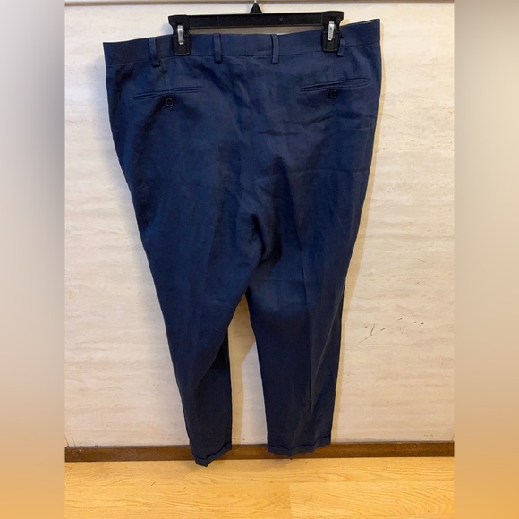 Lauren Ralph Lauren Pleated Cuffed Men's Navy Dress Pants - Picture 2 of 7